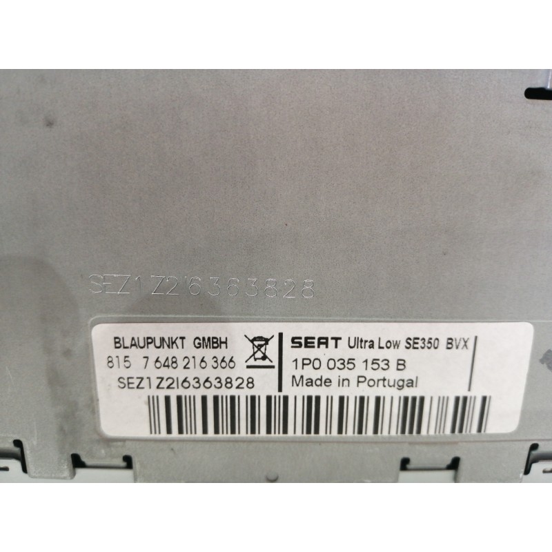 Recambio de sistema audio / radio cd para seat leon (1p1) reference referencia OEM IAM 7648216366 W01P0035153B 1P0035153B 815764