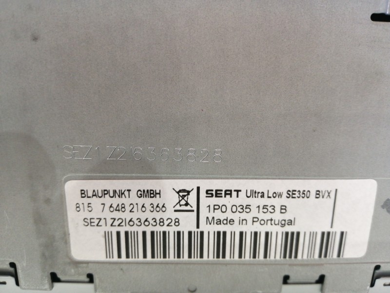 Recambio de sistema audio / radio cd para seat leon (1p1) reference referencia OEM IAM 7648216366 W01P0035153B 1P0035153B 815764