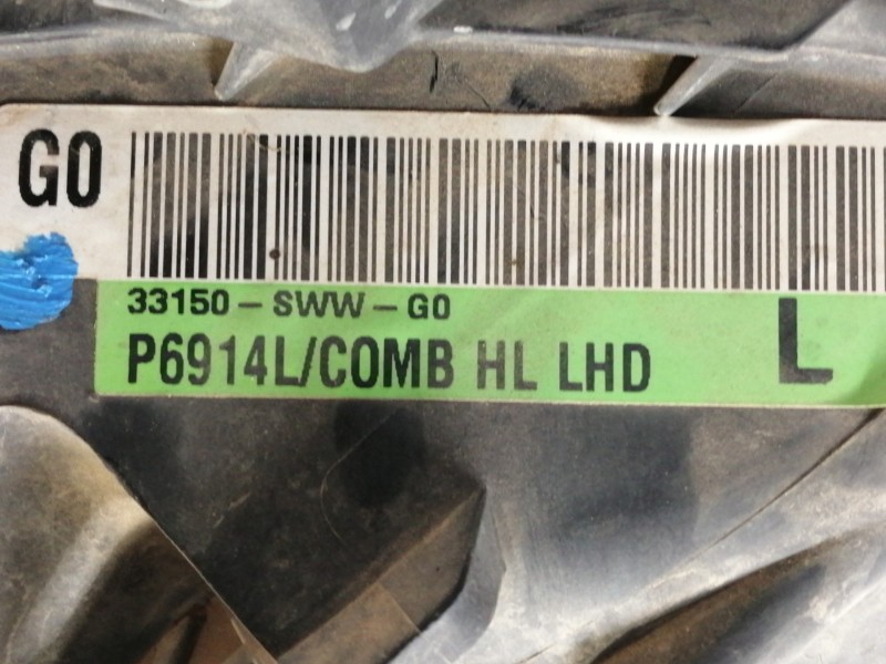 Recambio de faro izquierdo para honda cr-v (re) comfort referencia OEM IAM P6914L 33150SWWG0 / P6914LCOMB P6364 PARA PULIR