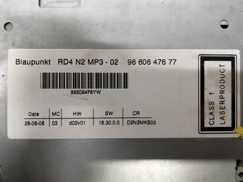 Recambio de sistema audio / radio cd para peugeot 407 sr confort referencia OEM IAM 9660647677 7645113693 