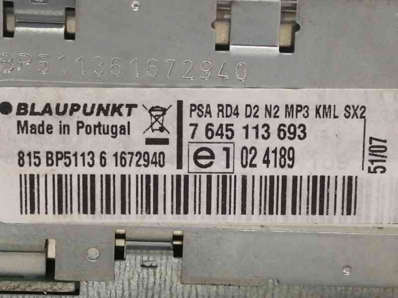 Recambio de sistema audio / radio cd para peugeot 407 sr confort referencia OEM IAM 9660647677 7645113693 