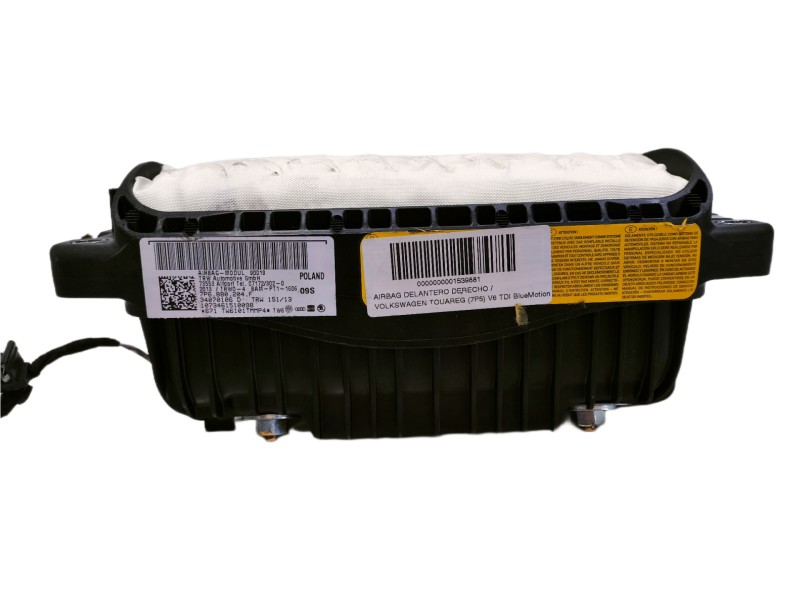 Recambio de airbag delantero derecho para volkswagen touareg (7p5) v6 tdi bluemotion referencia OEM IAM 7P6880204F 34070106D 107