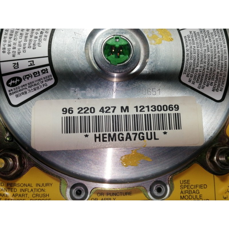 Recambio de airbag delantero izquierdo para daewoo lanos se referencia OEM IAM 96220427M  