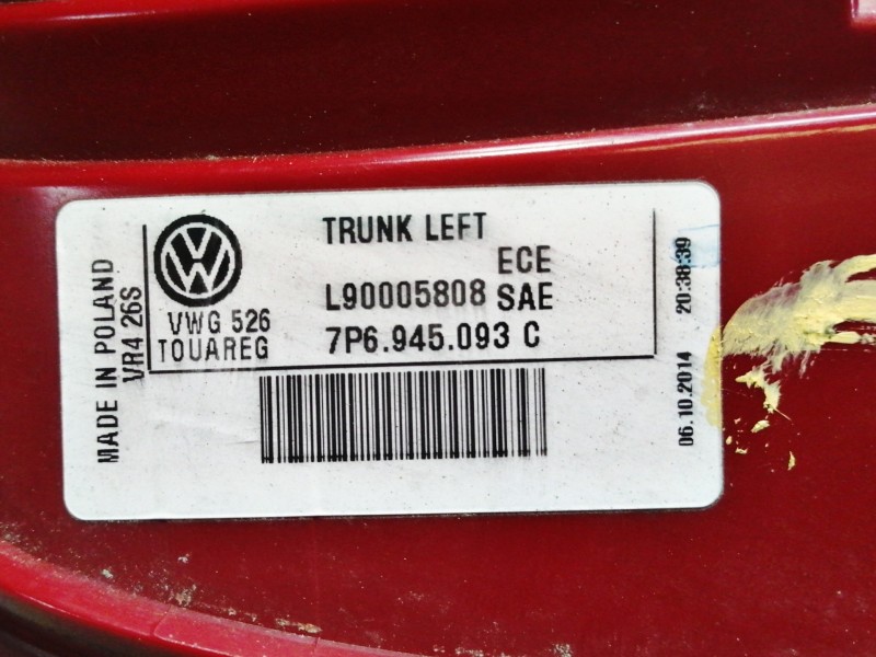 Recambio de piloto trasero izquierdo interior para volkswagen touareg (7p5) v6 tdi bluemotion referencia OEM IAM 7P6945093F L900