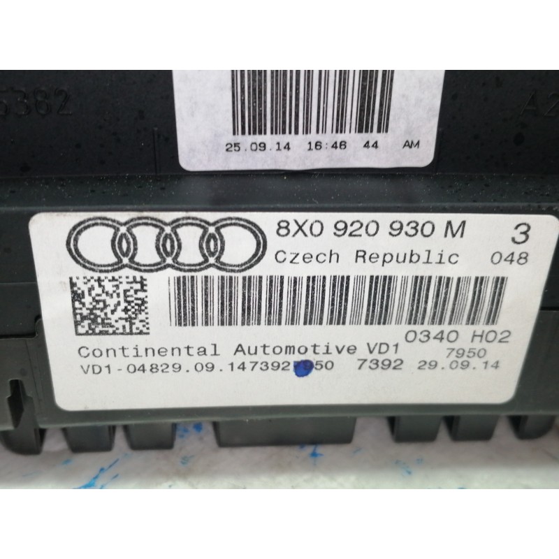 Recambio de cuadro instrumentos para audi a1 sportback (8xa) attraction referencia OEM IAM 8X0920930M  