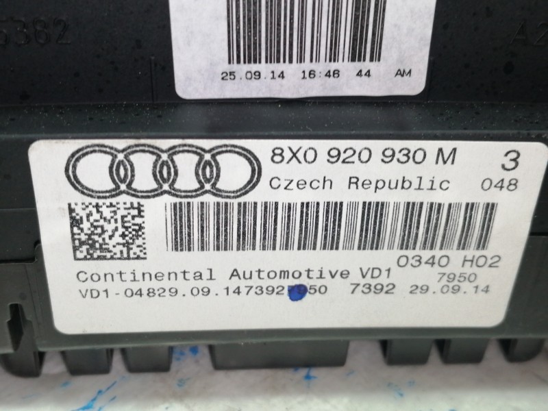 Recambio de cuadro instrumentos para audi a1 sportback (8xa) attraction referencia OEM IAM 8X0920930M  