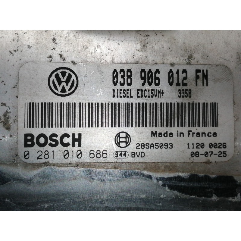 Recambio de centralita motor uce para seat toledo (1m2) 1.9 tdi referencia OEM IAM 038906012FN 0281010686 28SA5093 