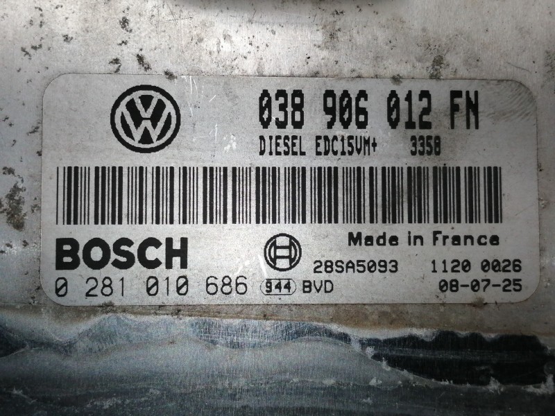 Recambio de centralita motor uce para seat toledo (1m2) 1.9 tdi referencia OEM IAM 038906012FN 0281010686 28SA5093 