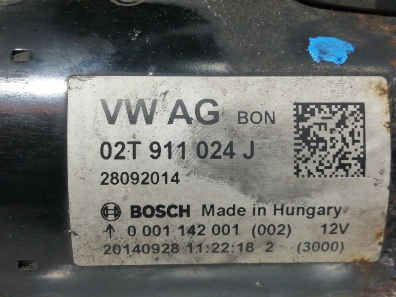 Recambio de motor arranque para audi a1 sportback (8xa) attraction referencia OEM IAM 02T911024J 28092014 