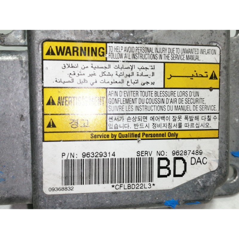 Recambio de centralita airbag para daewoo nubira berlina se (1999) referencia OEM IAM 96329314 96287489 