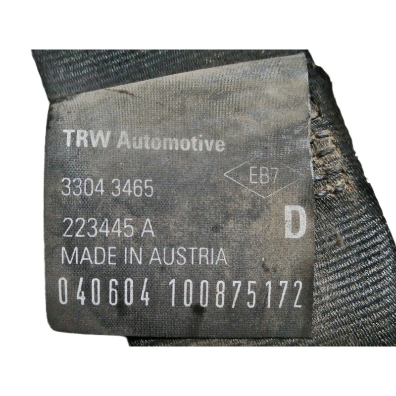 Recambio de cinturon seguridad delantero derecho para renault kangoo (f/kc0) expression referencia OEM IAM 33043465 8200223445 