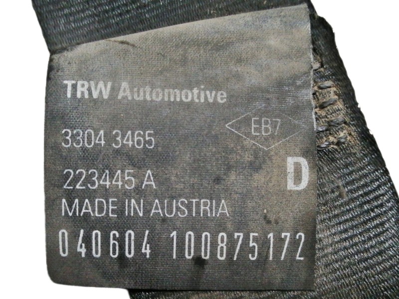 Recambio de cinturon seguridad delantero derecho para renault kangoo (f/kc0) expression referencia OEM IAM 33043465 8200223445 
