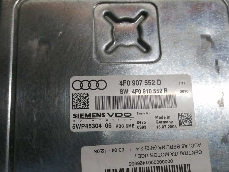 Recambio de centralita motor uce para audi a6 berlina (4f2) 2.4 referencia OEM IAM 4F0907552D  