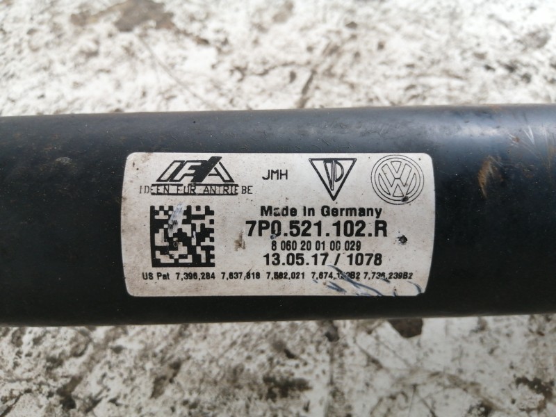 Recambio de transmision central para volkswagen touareg (7p5) v6 tdi bluemotion referencia OEM IAM 7P0521102R  CARDAN CENTRAL