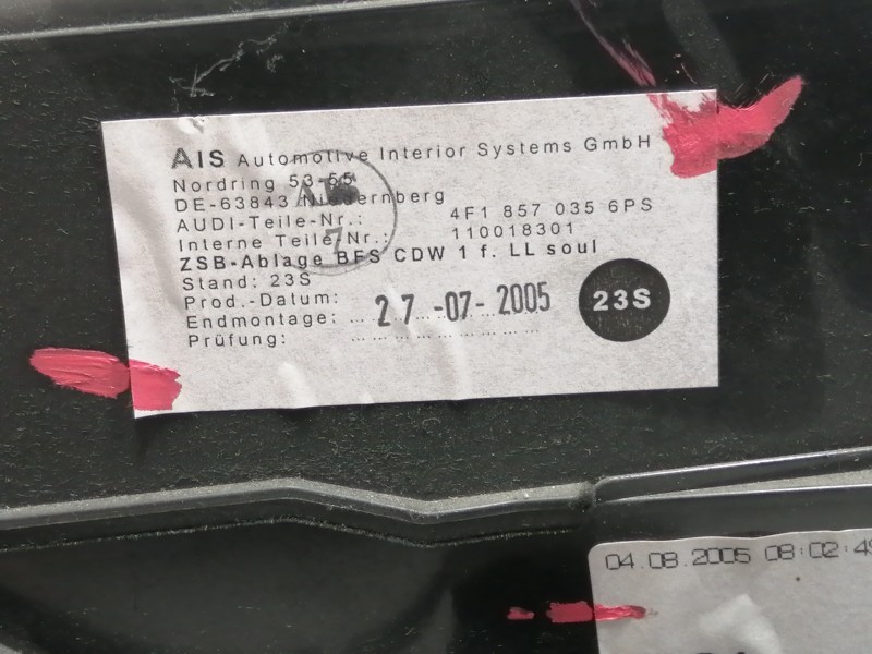 Recambio de guantera para audi a6 berlina (4f2) 2.4 referencia OEM IAM 4F1857035 4F18570356PS 