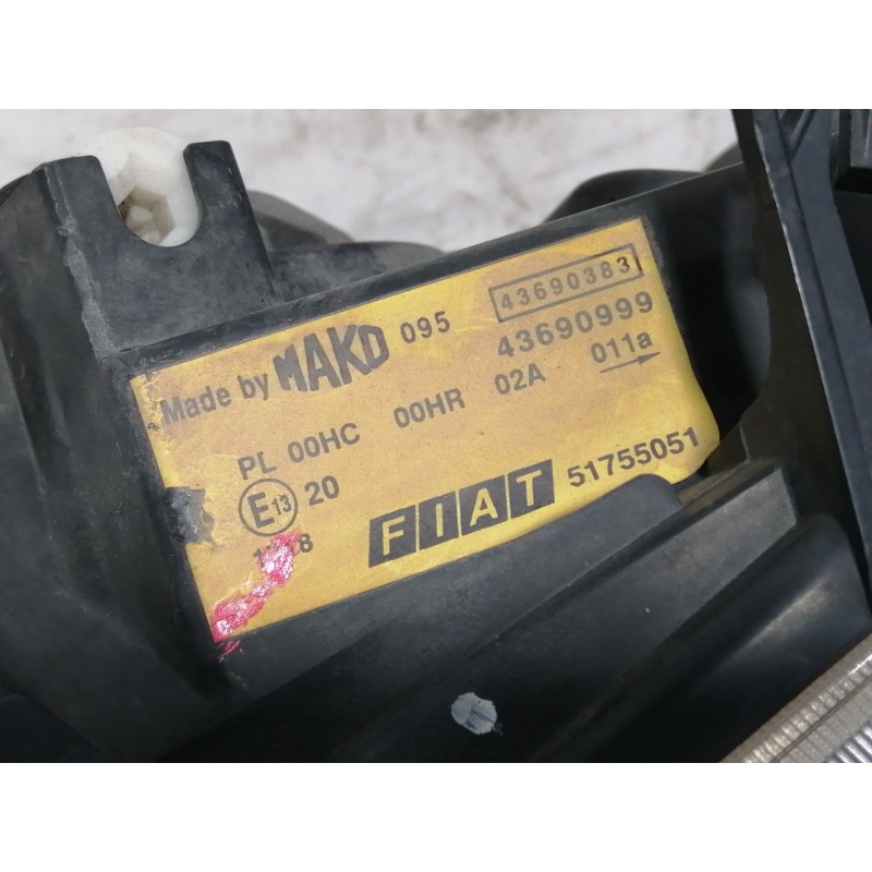Recambio de faro izquierdo para fiat doblo i cargo 1.3 jtd sx furgón referencia OEM IAM 43690383  