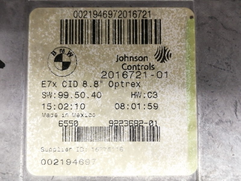 Recambio de pantalla multifuncion para bmw x5 (e70) xdrive30d referencia OEM IAM 201672101 002194697 922368201 0021946972016721 