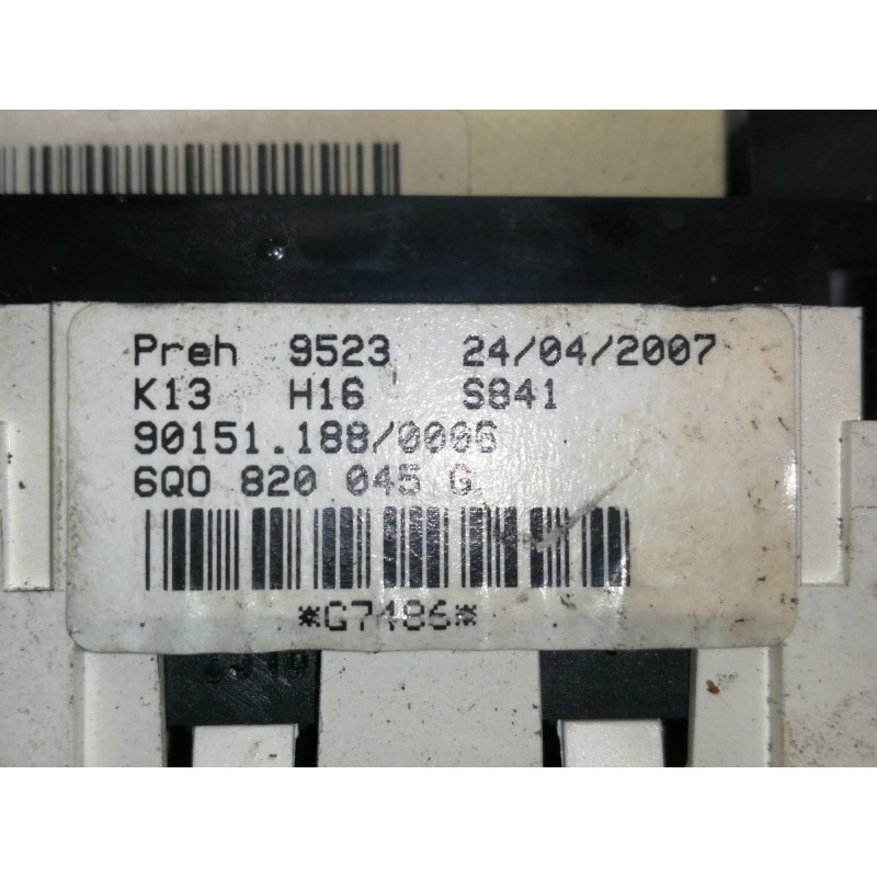 Recambio de mando calefaccion / aire acondicionado para volkswagen polo (9n3) edition referencia OEM IAM 6Q0820045G 90151188 G74