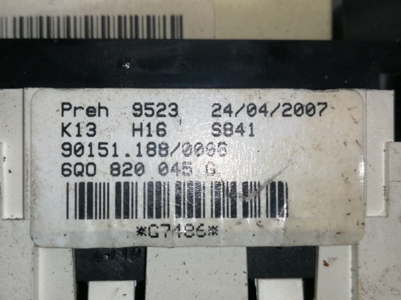 Recambio de mando calefaccion / aire acondicionado para volkswagen polo (9n3) edition referencia OEM IAM 6Q0820045G 90151188 G74