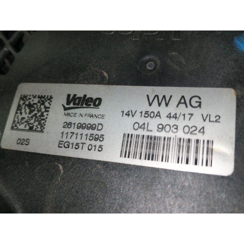 Recambio de alternador para audi a4 berlina (8w2) advanced edition referencia OEM IAM 04L903024 EG15T015 2619999D