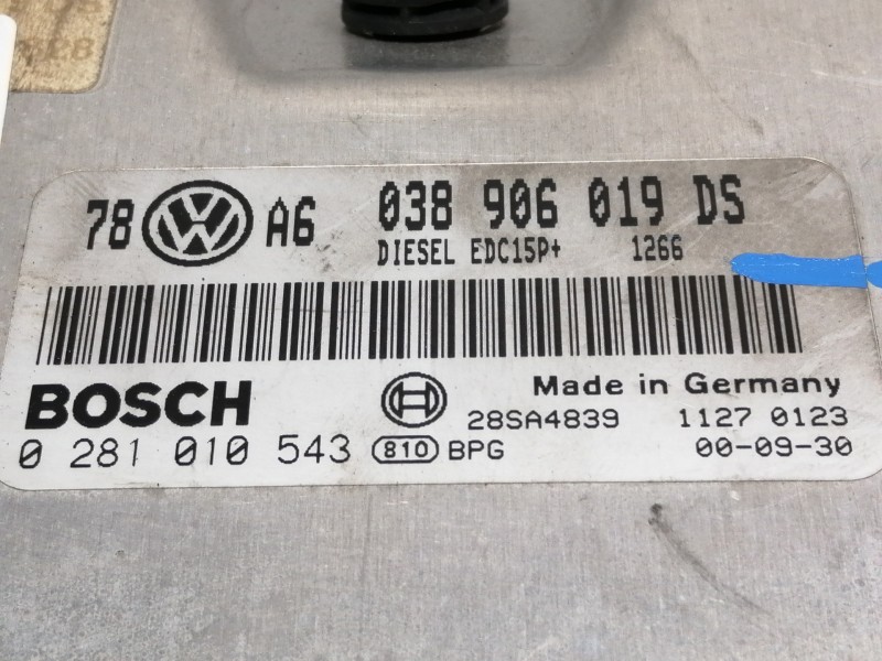 Recambio de centralita motor uce para volkswagen passat berlina (3b3) comfortline referencia OEM IAM 038906019DS 0281010543 / 03