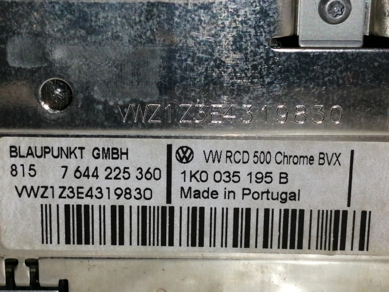 Recambio de sistema audio / radio cd para volkswagen passat berlina (3c2) highline referencia OEM IAM 1K0035195B 7644225360 / VW