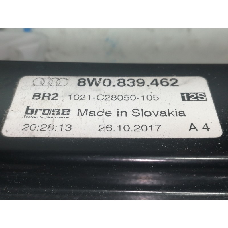 Recambio de elevalunas trasero derecho para audi a4 berlina (8w2) advanced edition referencia OEM IAM 8W0839462 8W0959812 