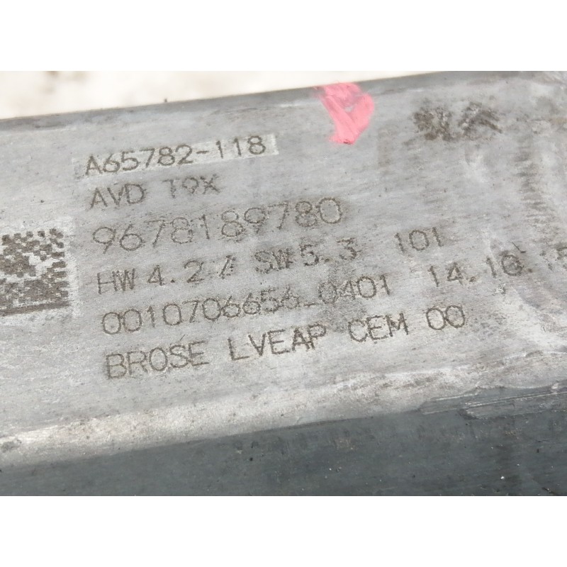 Recambio de elevalunas delantero derecho para peugeot 308 style referencia OEM IAM 9678189780 A65782118 0010706656 ELECTRICO 5 P