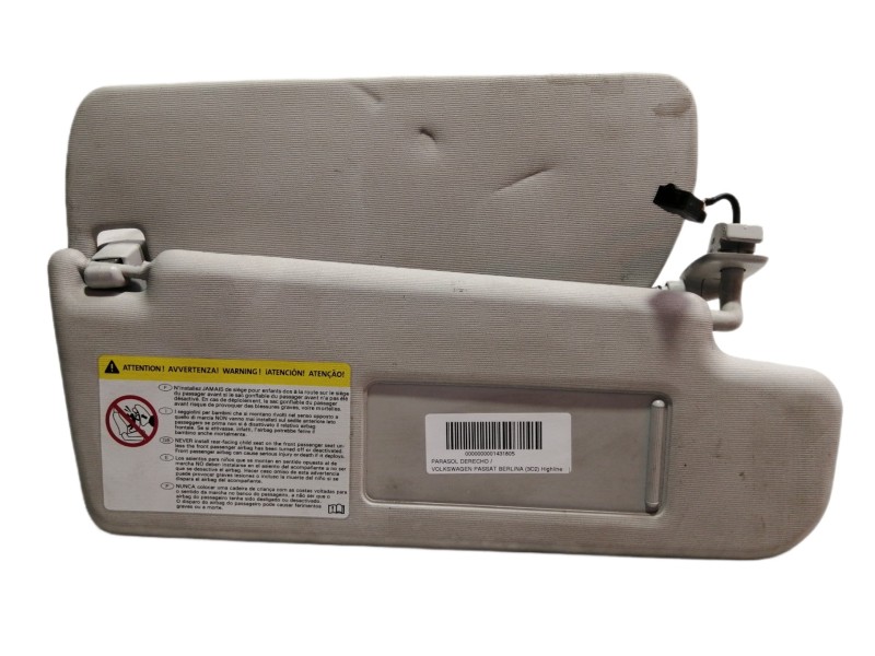 Recambio de parasol derecho para volkswagen passat berlina (3c2) highline referencia OEM IAM 3C0857552S  