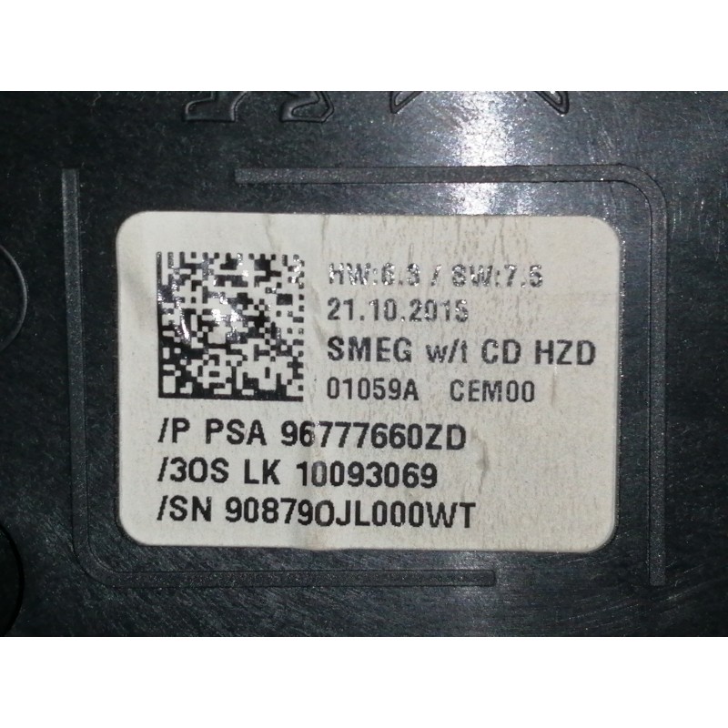 Recambio de mando multifuncion para peugeot 308 style referencia OEM IAM 96777660ZD 30SLK10093069 / LK10093069 90879OJL000WT