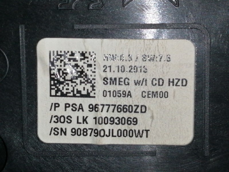 Recambio de mando multifuncion para peugeot 308 style referencia OEM IAM 96777660ZD 30SLK10093069 / LK10093069 90879OJL000WT