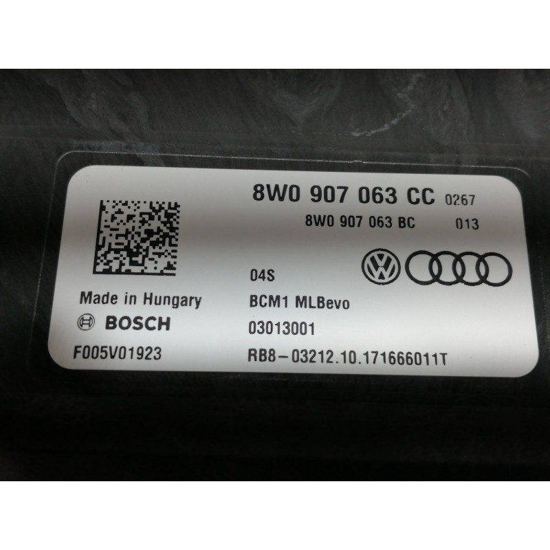 Recambio de modulo confort para audi a4 berlina (8w2) advanced edition referencia OEM IAM 8W0907063CC F005V01923 