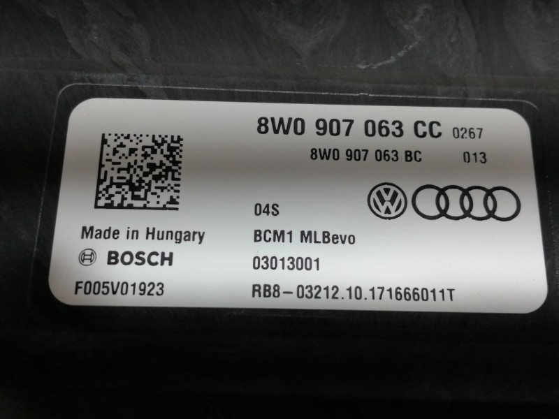 Recambio de modulo confort para audi a4 berlina (8w2) advanced edition referencia OEM IAM 8W0907063CC F005V01923 