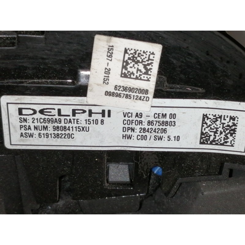 Recambio de volante para peugeot 308 style referencia OEM IAM 98084115XU 619138220C / 21C699A9 / 623690200B / 09896785124ZD / 15