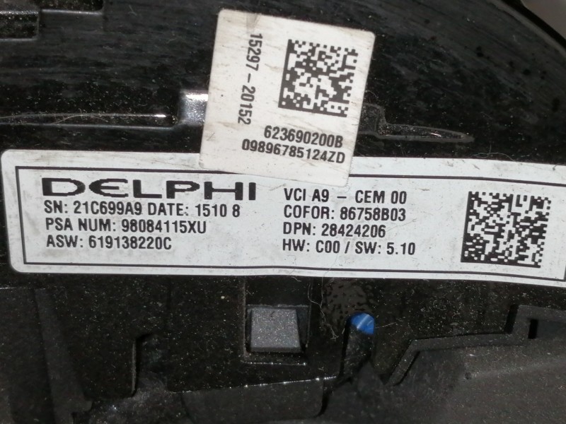 Recambio de volante para peugeot 308 style referencia OEM IAM 98084115XU 619138220C / 21C699A9 / 623690200B / 09896785124ZD / 15