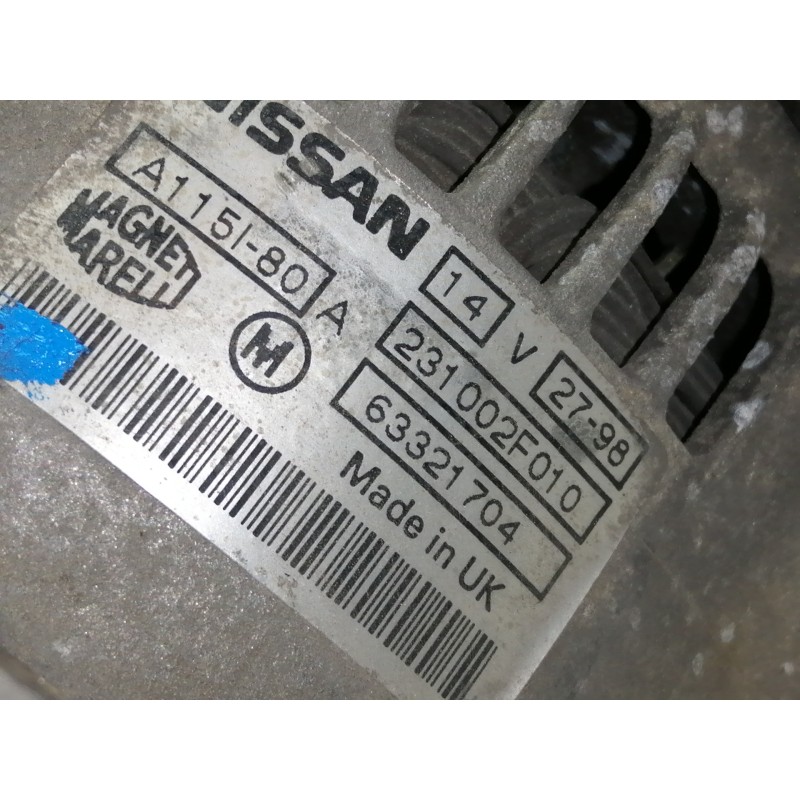 Recambio de alternador para nissan primera berlina (p11) slx referencia OEM IAM 231002F010 63321704 