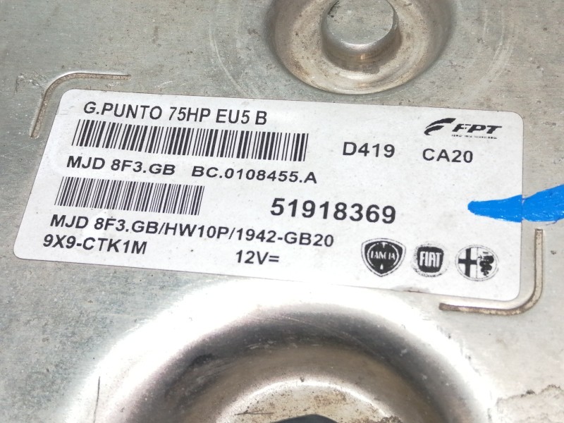 Recambio de centralita motor uce para fiat punto (199) easy referencia OEM IAM 51918369 BC0108455A 8F3GB
