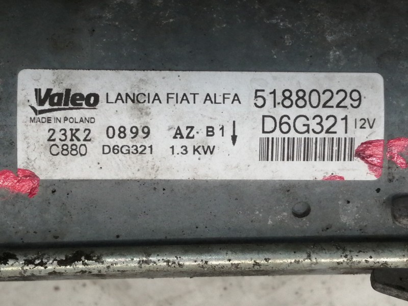 Recambio de motor arranque para fiat doblo active referencia OEM IAM 51880229 D6G321 23K20899AZB1 C880D6G321 