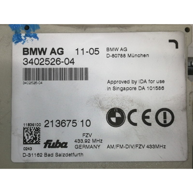 Recambio de antena para bmw x3 (e83) 3.0 turbodiesel cat referencia OEM IAM 340252604 21367510 