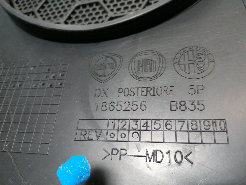 Recambio de guarnecido puerta trasera derecha para fiat punto (199) easy referencia OEM IAM 1865256 1865256B835 