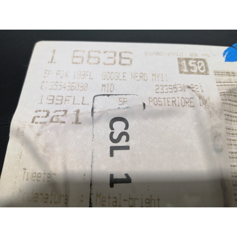 Recambio de guarnecido puerta trasera derecha para fiat punto (199) easy referencia OEM IAM 1865256 1865256B835 