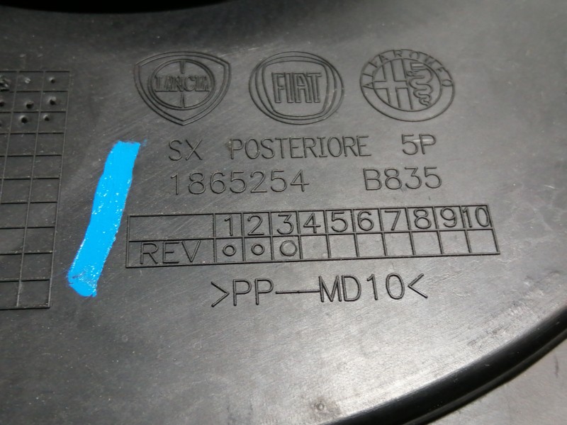 Recambio de guarnecido puerta trasera izquierda para fiat punto (199) easy referencia OEM IAM 1865253 1865254B835 