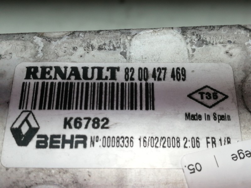 Recambio de intercooler para renault kangoo (f/kc0) luxe privilege referencia OEM IAM 8200427469 K6782 
