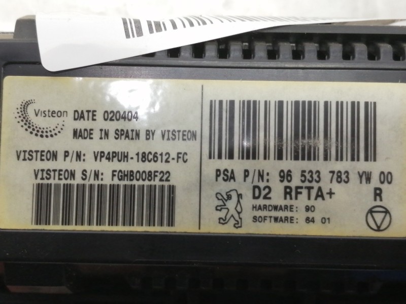 Recambio de mando calefaccion / aire acondicionado para peugeot 407 st confort referencia OEM IAM 96533783YW00 VP4PUH18C612FC / 