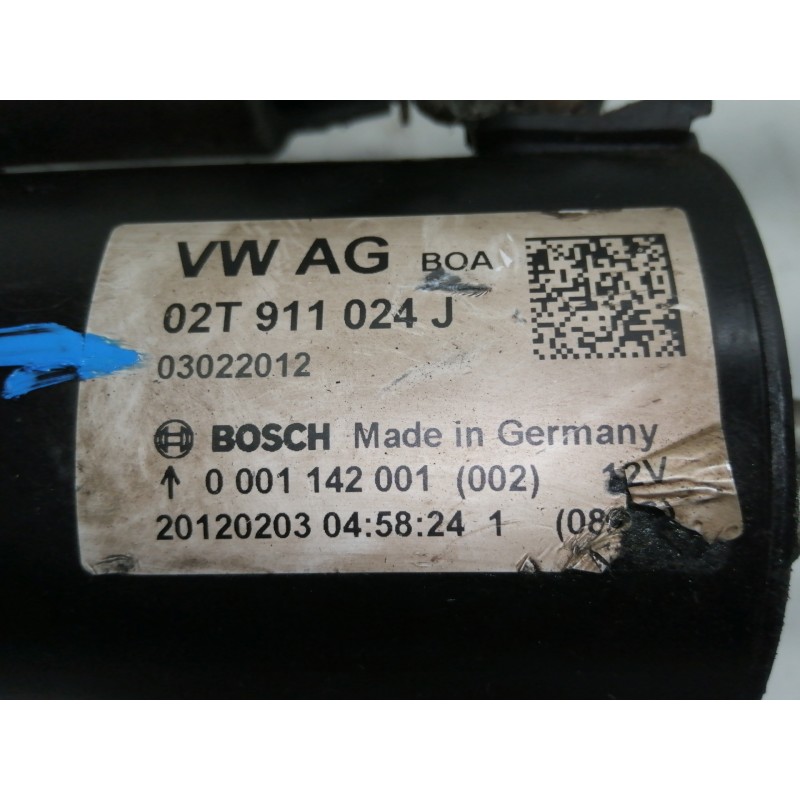 Recambio de motor arranque para volkswagen polo (6r1) advance bluemotion referencia OEM IAM 02T911024J 03022012 / 0001142001 201