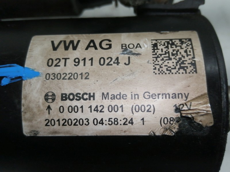 Recambio de motor arranque para volkswagen polo (6r1) advance bluemotion referencia OEM IAM 02T911024J 03022012 / 0001142001 201