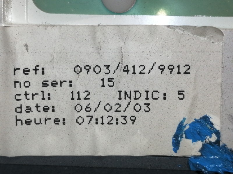 Recambio de cuadro instrumentos para ligier js20 referencia OEM IAM 09034129912  