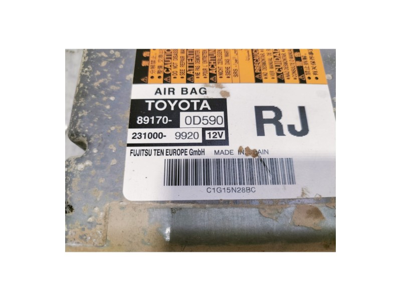 Recambio de centralita airbag para toyota yaris active referencia OEM IAM 89170 OD590 231000 9920 C1G15N28BC 