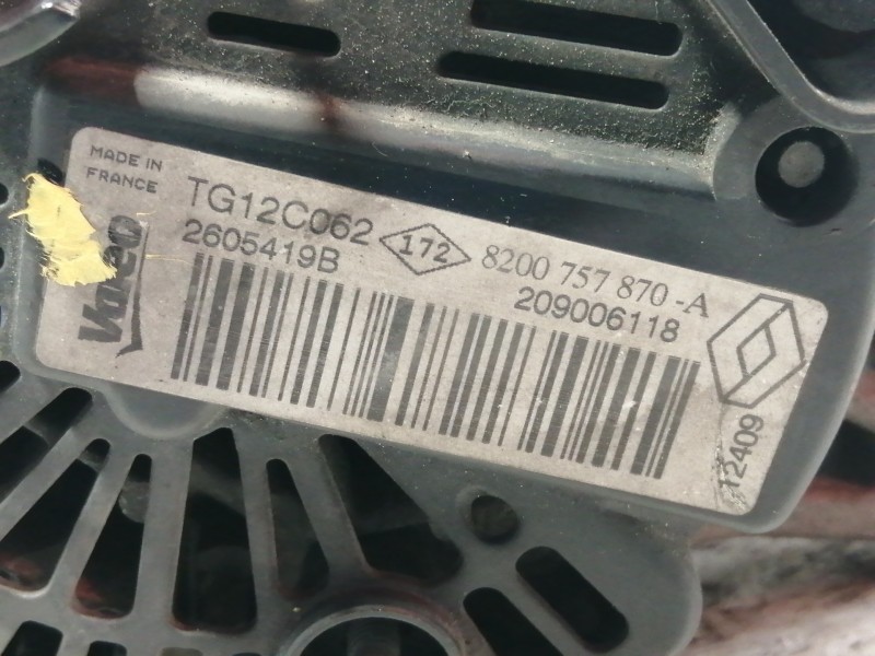 Recambio de alternador para renault megane iii berlina 5 p dynamique referencia OEM IAM 8200757870A 209006118 2605419B