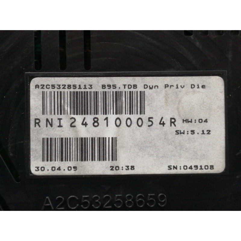 Recambio de cuadro instrumentos para renault megane iii berlina 5 p dynamique referencia OEM IAM RNI248100054R A2C53285113 A2C53